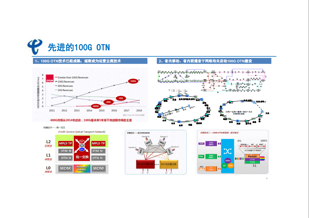 2014年省内骨干传输网100G OTN建设工程